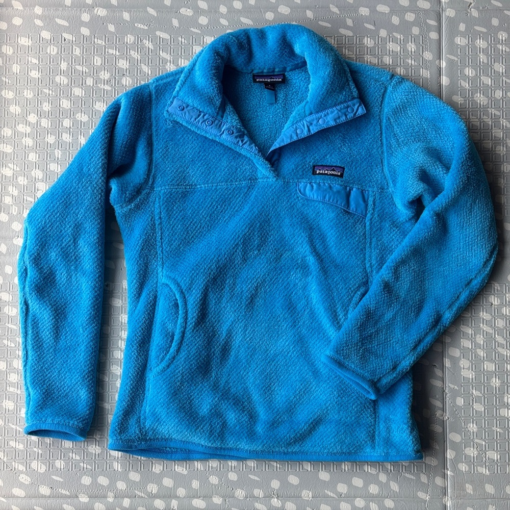 Patagonia Women’s Bright Blue Plush Snap‑T Pullover Fleece